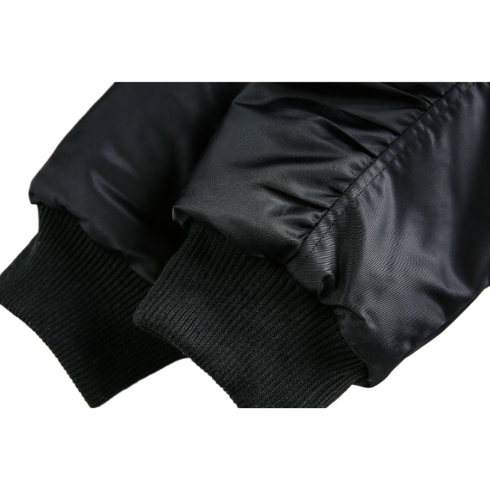 Faux Fur Trimmed Black Cotton Padded Jacket - Thrashink