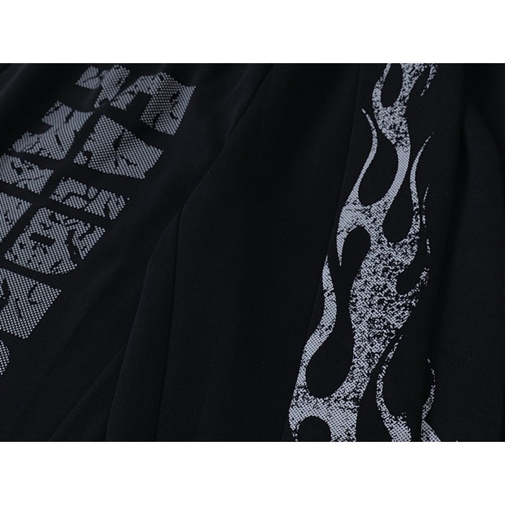 Flame Belted Baggy Pants - Thrashink