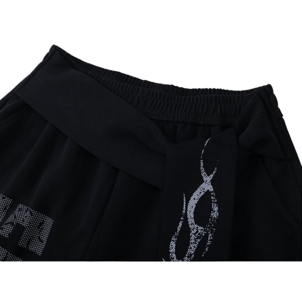 Flame Belted Baggy Pants - Thrashink