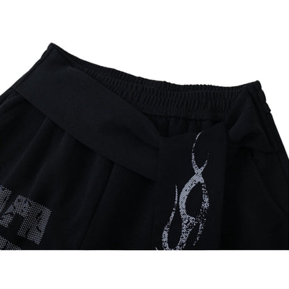 Flame Belted Baggy Pants - Thrashink