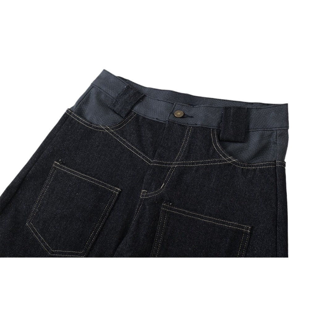 Flame Embroidered Tribal Baggy Jeans - Thrashink