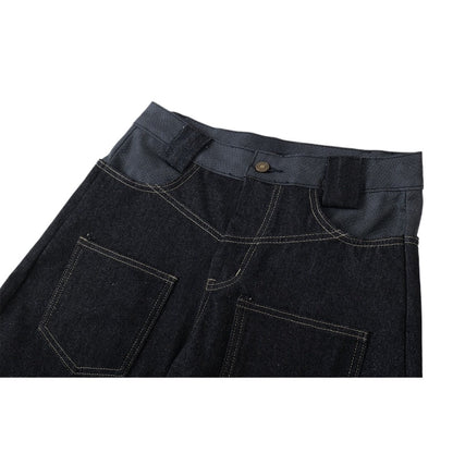 Flame Embroidered Tribal Baggy Jeans - Thrashink