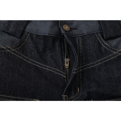 Flame Embroidered Tribal Baggy Jeans - Thrashink