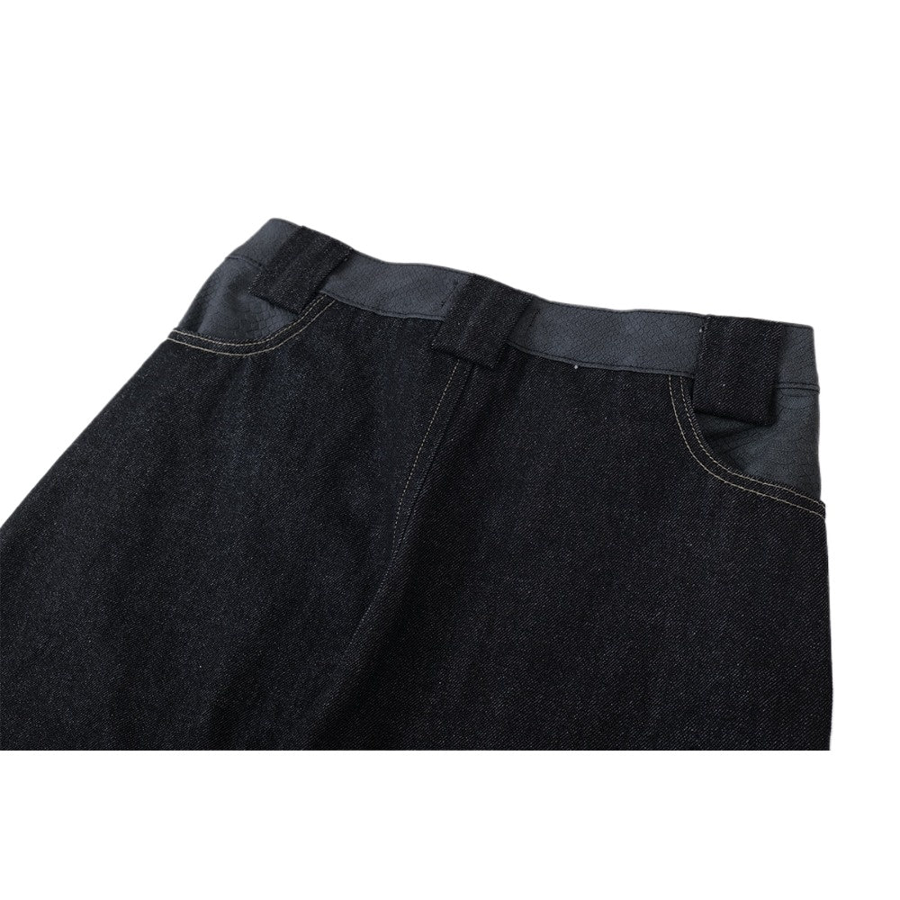 Flame Embroidered Tribal Baggy Jeans - Thrashink