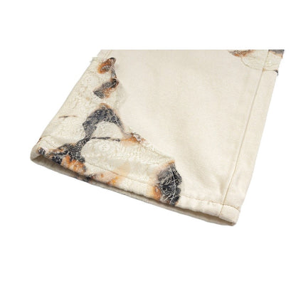 Flame Lace Patch High - Street Baggy Jeans - Thrashink