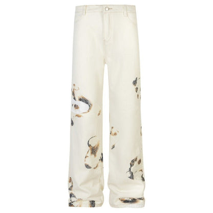 Flame Lace Patch High - Street Baggy Jeans - Thrashink