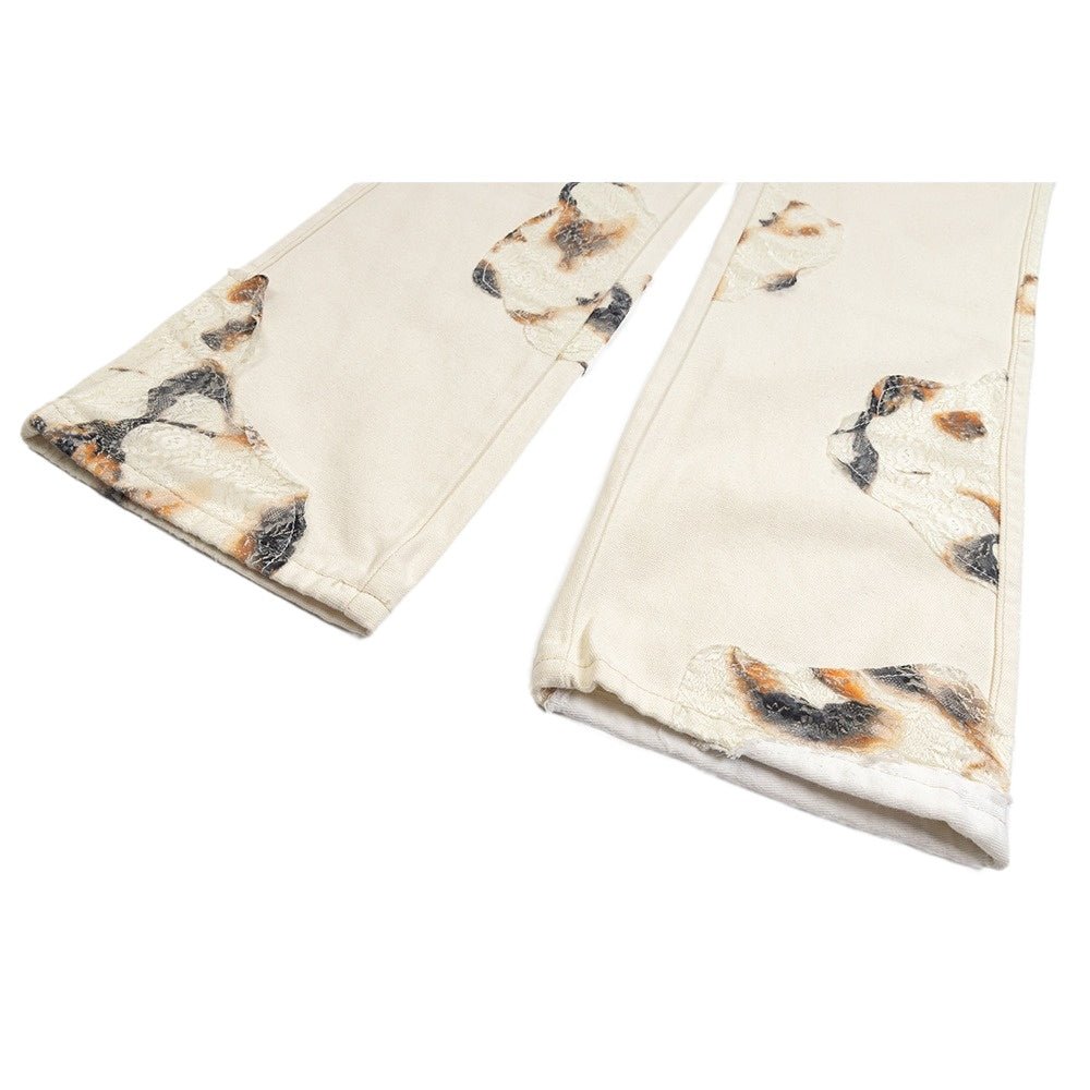 Flame Lace Patch High - Street Baggy Jeans - Thrashink