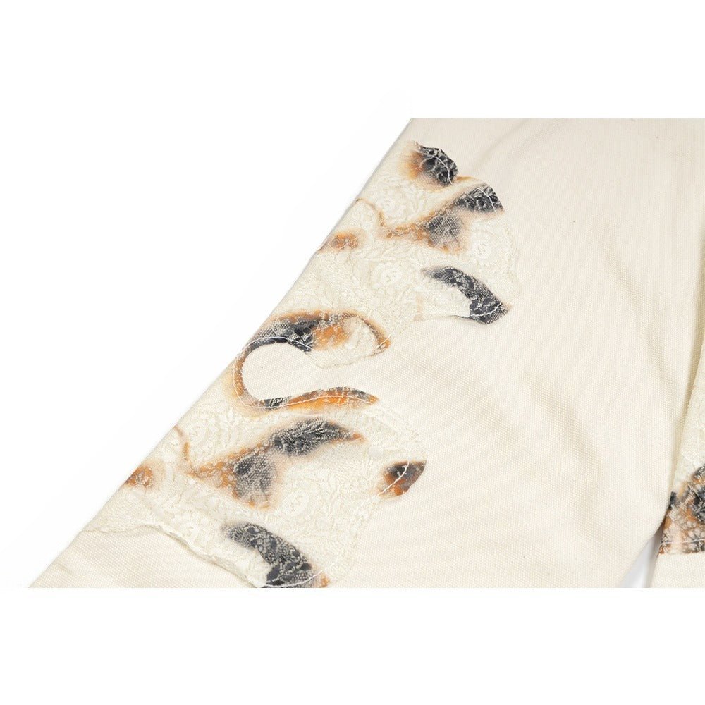 Flame Lace Patch High - Street Baggy Jeans - Thrashink