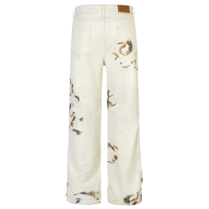 Flame Lace Patch High - Street Baggy Jeans - Thrashink