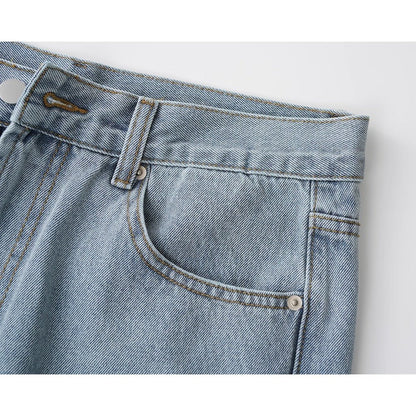 Flame Patchwork Hem Frayed Jeans - Thrashink