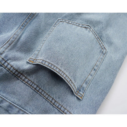 Flame Patchwork Hem Frayed Jeans - Thrashink