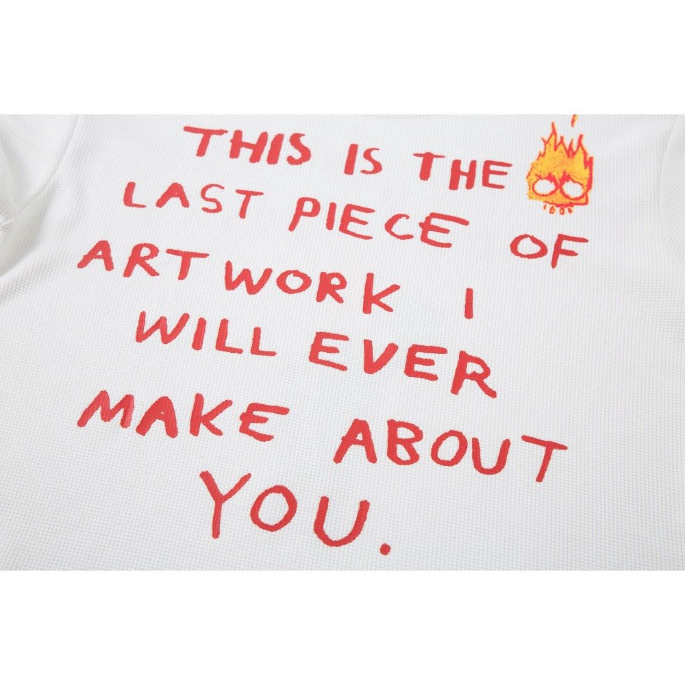 Flame Shaped Text Printed Long Sleeved T-Shirt - Thrashink