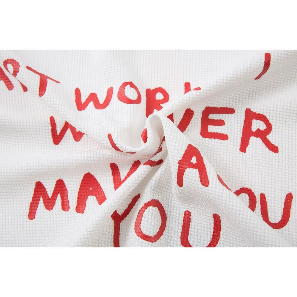 Flame Shaped Text Printed Long Sleeved T-Shirt - Thrashink