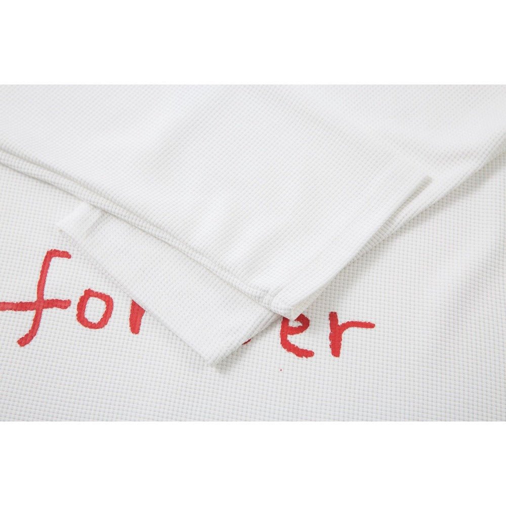 Flame Shaped Text Printed Long Sleeved T-Shirt - Thrashink