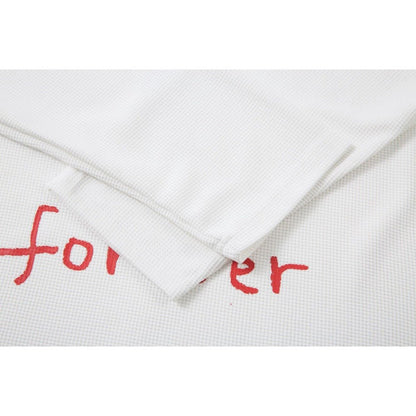 Flame Shaped Text Printed Long Sleeved T-Shirt - Thrashink