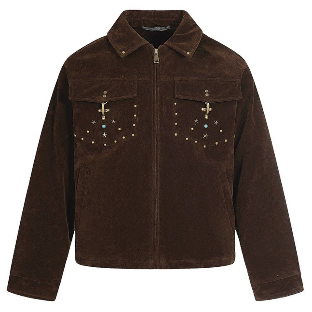 Flocked Rivet Short White Duck Down Jacket - Thrashink