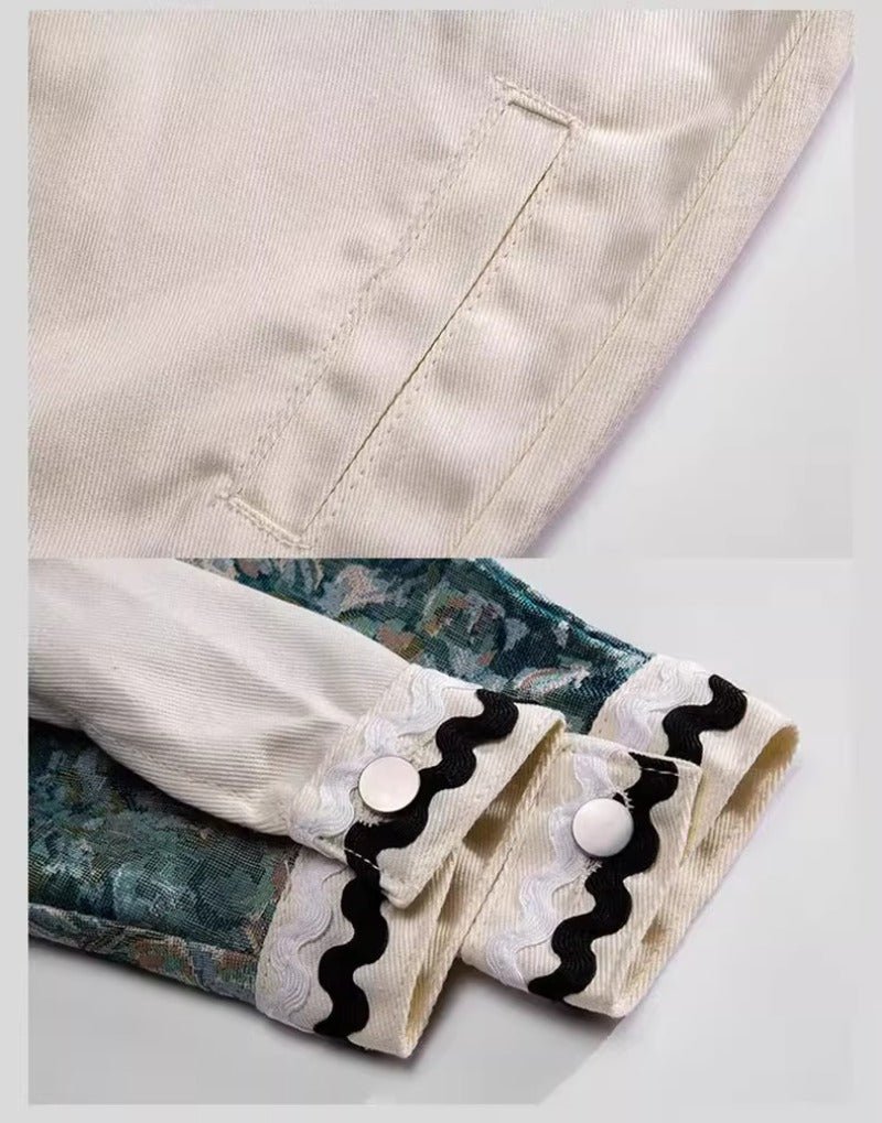 Flower Patchwork Cargo Jacket - Thrashink