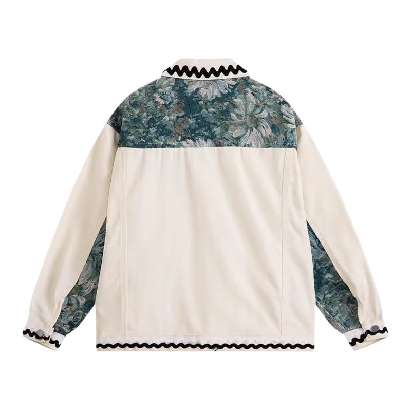 Flower Patchwork Cargo Jacket - Thrashink