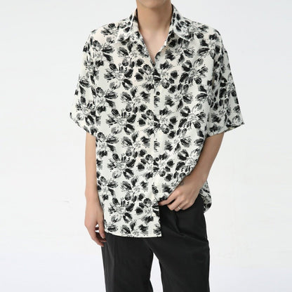 Full - Print Floral Shirt - Thrashink