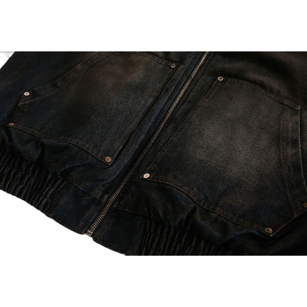 Fur - Lined Quilted Denim Jacket - Thrashink