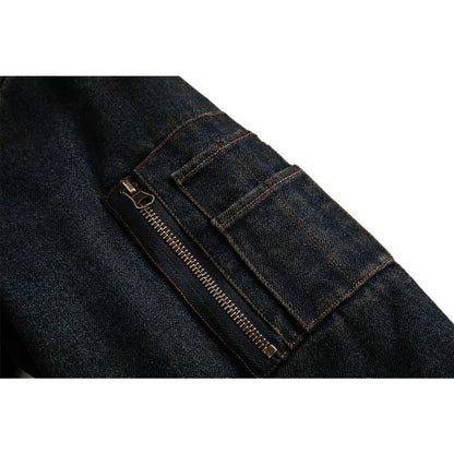 Fur - Lined Quilted Denim Jacket - Thrashink