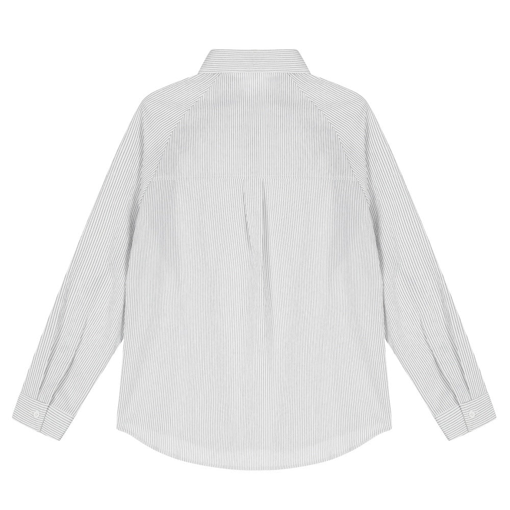 Geometric Contrast Patchwork Striped Shirt - Thrashink