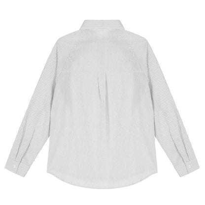 Geometric Contrast Patchwork Striped Shirt - Thrashink