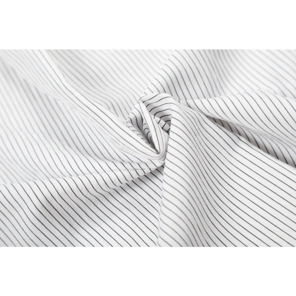 Geometric Contrast Patchwork Striped Shirt - Thrashink