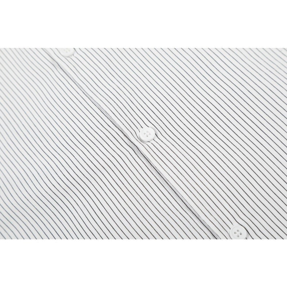 Geometric Contrast Patchwork Striped Shirt - Thrashink