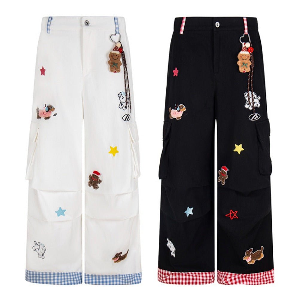 Gingerbread Man and Puppy Cargo Pants - Thrashink