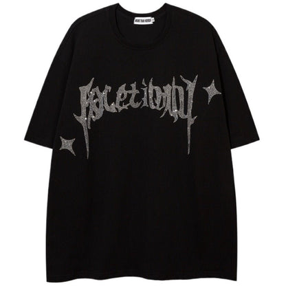 Glisten Star Rhinestone T-Shirt - Thrashink