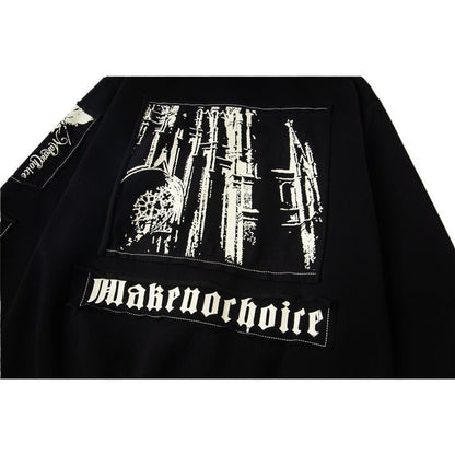 Gothic Angel Cathedral Zip - Up Hoodie - Thrashink
