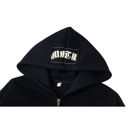 Gothic Angel Cathedral Zip - Up Hoodie - Thrashink