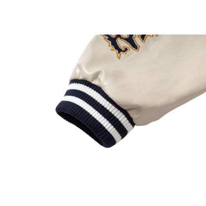 Gothic Embroidered Patchwork Varsity Jacket - Thrashink