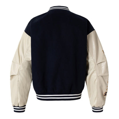 Gothic Embroidered Patchwork Varsity Jacket - Thrashink