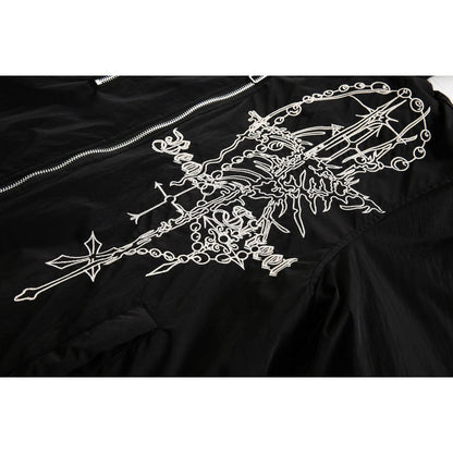 Gothic Fur Collar Hooded Padded Jacket - Thrashink