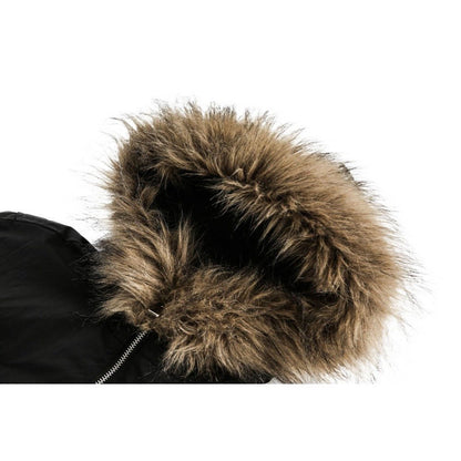 Gothic Fur Collar Hooded Padded Jacket - Thrashink