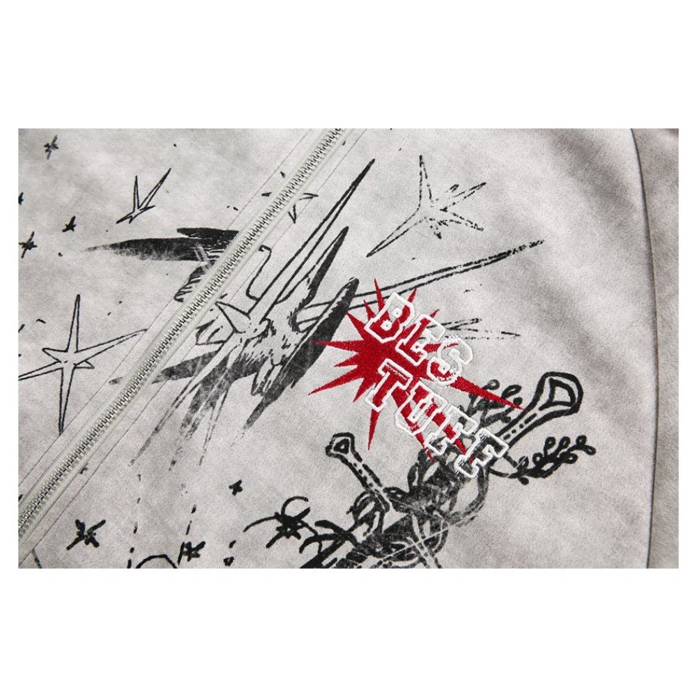 Graffit Red Stripe Artistic Track Jacket - Thrashink