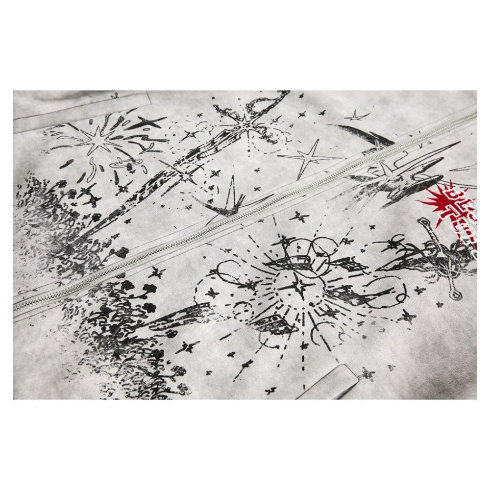 Graffit Red Stripe Artistic Track Jacket - Thrashink