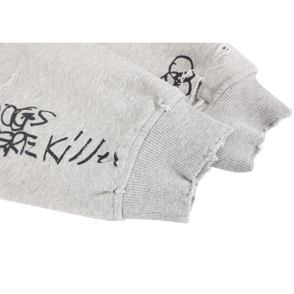 Graffiti Art Distressed Crewneck Sweatshirt - Thrashink