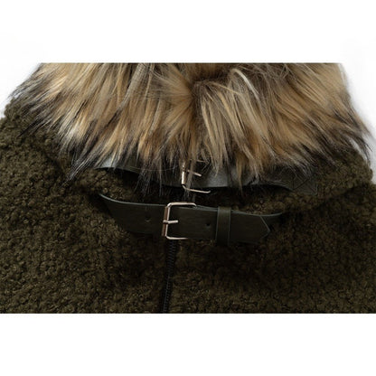 Graffiti Embroidery Paneled Sherpa Jacket - Thrashink