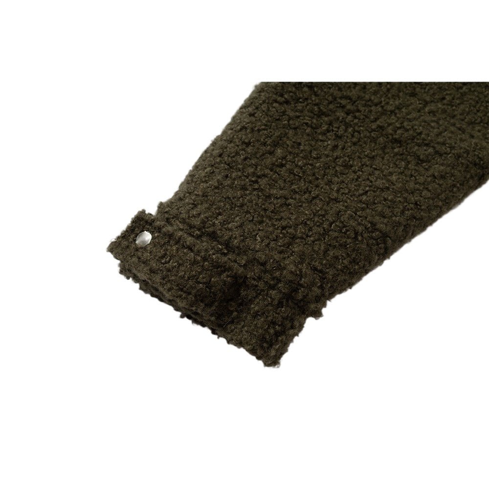 Graffiti Embroidery Paneled Sherpa Jacket - Thrashink