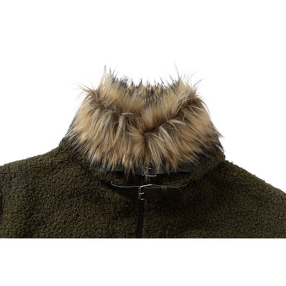 Graffiti Embroidery Paneled Sherpa Jacket - Thrashink