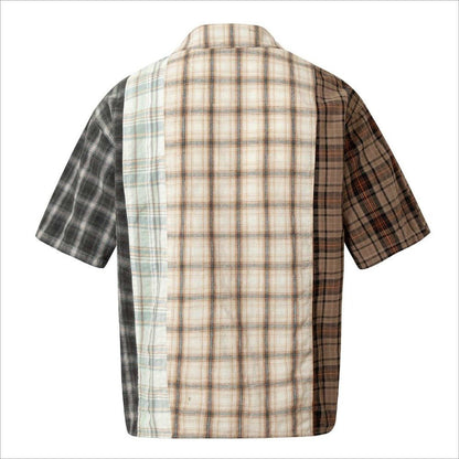 Graffiti Patchwork Plaid Shirt - Thrashink