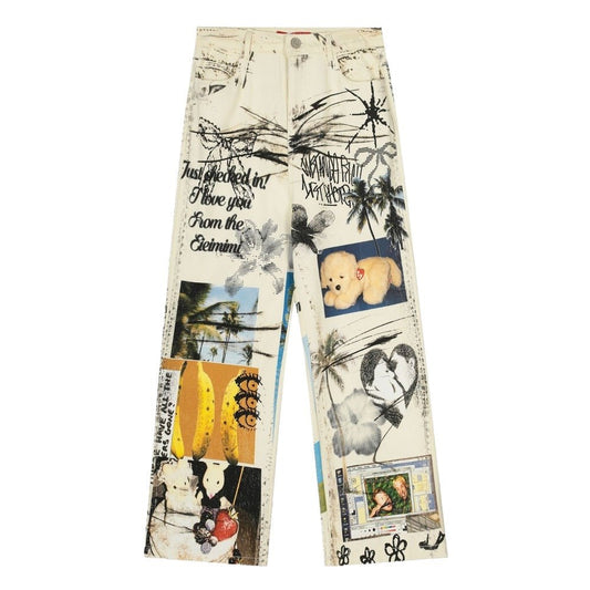 GraffitiVibe Patchwork Jeans - Thrashink