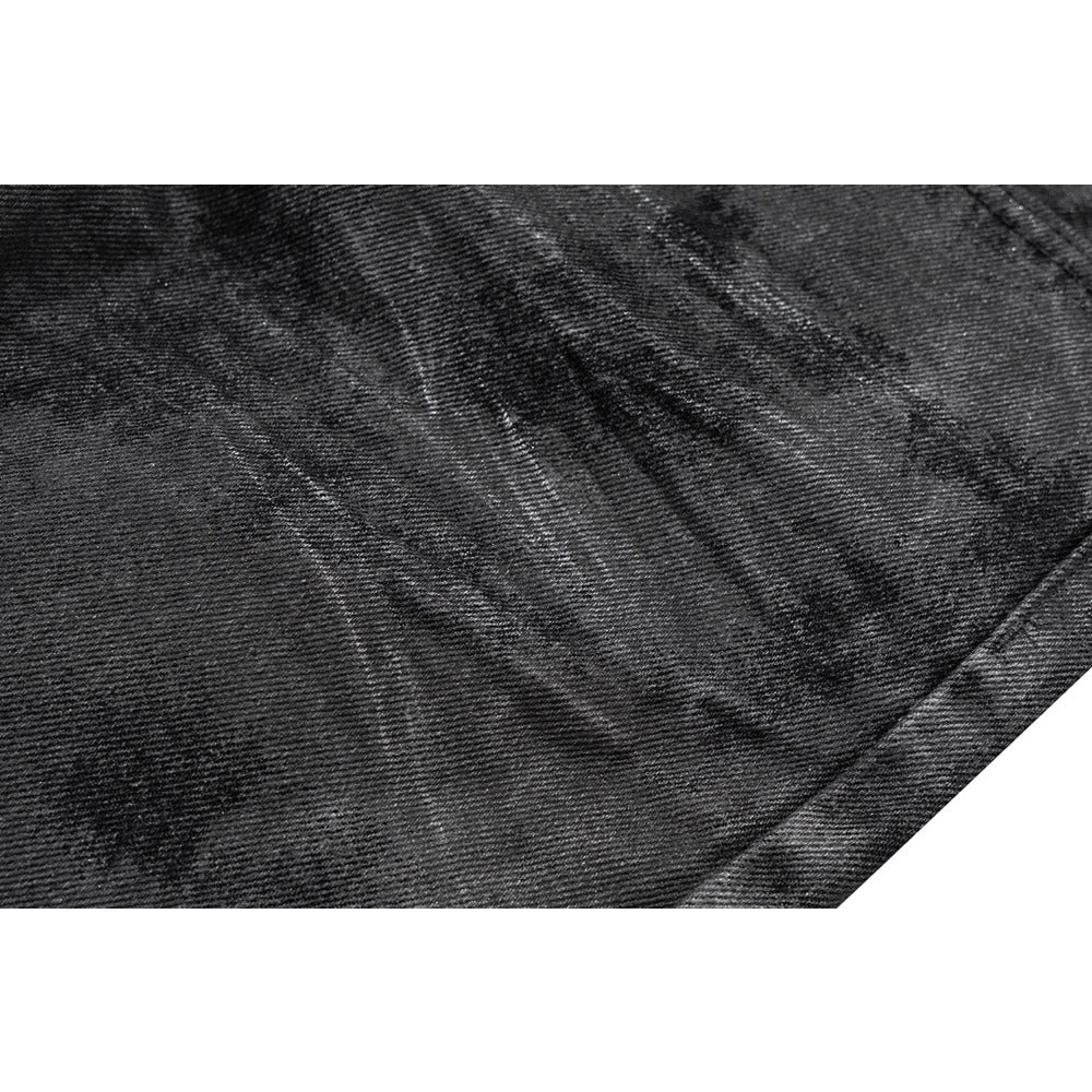 Hand - brushed Glue Glitter Bootcut Jeans - Thrashink