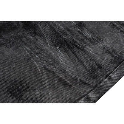 Hand - brushed Glue Glitter Bootcut Jeans - Thrashink