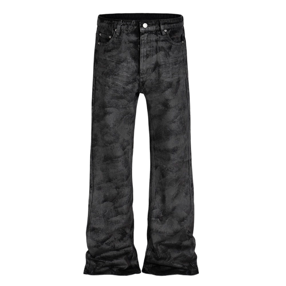 Hand - brushed Glue Glitter Bootcut Jeans - Thrashink