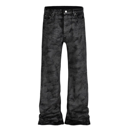 Hand - brushed Glue Glitter Bootcut Jeans - Thrashink
