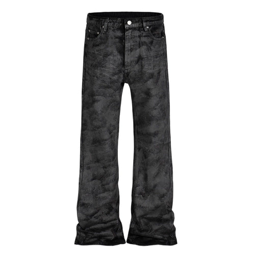 Hand - brushed Glue Glitter Bootcut Jeans - Thrashink